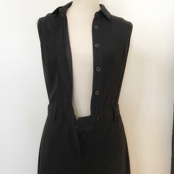 DYLAN GRAY BLACK SLEEVELESS BUTTON FRONT CROPPED WEDDING LEG JUMPSUIT - 2 - Picture 5 of 9